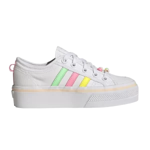 Baskets adidas Nizza Platform J 'Multi Bright Stripes' Nuage blanc/Faisceau jaune/Faisceau rose GY9102