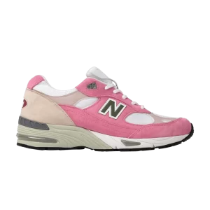 New Balance PaperBoy Paris x La MJC x 991 Made In England 'ALL GONE' Baskets Rose/Blanc M991AGPB