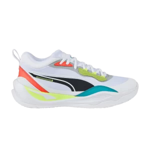 Puma Playmaker Pro 'White Fiery Coral Lime' Baskets Blanc/Fire Coral 377572 02