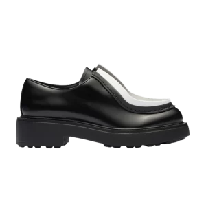 Prada Wmns Baskets à lacets en cuir brossé 'Lacets cachés - Noir Blanc 'Noir/Blanc 1E280N 055 F0967