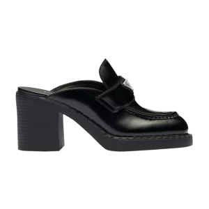 Baskets Prada Wmns Mule en cuir brossé chocolat 'Noir '2022 Noir 1D652M ULS F0002