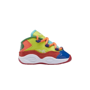 Reebok Question Mid Baskets 'Color Explosion' pour tout-petits, reflets orange/jaune acide/violet audacieux HP3017