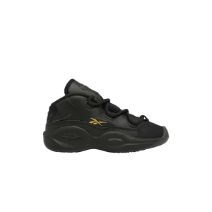 Reebok Question Mid Baskets 'Lux' pour tout-petits Noir/Noir/Or métallique ID9294