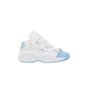 Reebok Question Mid Baskets 'On to the Next' pour tout-petits Blanc Nuage/Bleu Liquide/Jaune Toxique HR1063