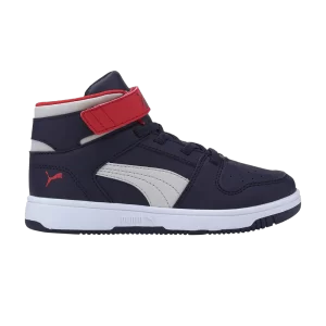 Puma Rebound LayUp Little Kid 'Peacoat High Risk Red' Baskets Picate/Gris Violet/High Risk Rouge/Blanc 370488 11