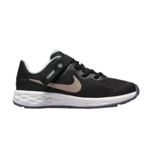 Nike Revolution 6 FlyEase PS 'Black Mint Foam' Noir/Mousse menthe/Violet canyon/Bronze rouge métallisé DD1114 005
