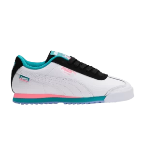 Puma Roma Basic Big Kid 'Fandom' Baskets Blanc/Noir/Sunset Glow/Deep Aqua 389176 01