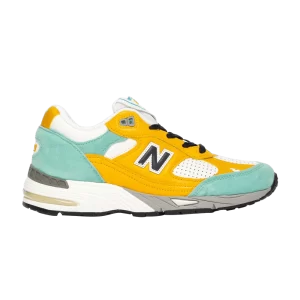 New Balance Sneakersnstuff x Wmns 991 Made in England 'Secret Colorway' Baskets Jaune/Menthe/Blanc/Gris W991SNS