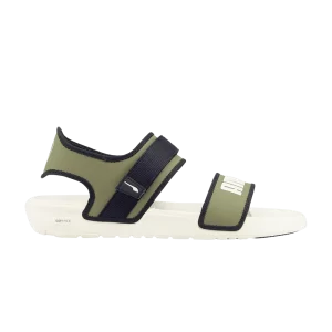 Puma Softride Slide 'White Dark Green Moss' Baskets Whisper White/Dark Moss Green/Noir 375104 09