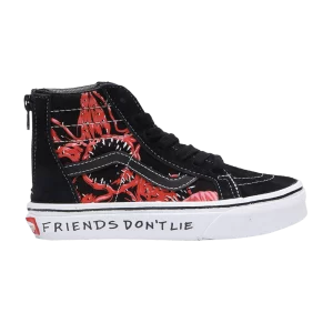Vans Stranger Things x Sk8-Hi Zip Baskets 'Upside Down' pour Enfants Noir/Rouge VN0A5ELFY09