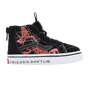 Vans Stranger Things x Sk8-Hi Zip Baskets 'Upside Down' pour tout-petits Noir/Rouge VN0A4BV1Y09