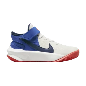 Nike Team Hustle D10 FlyEase GS 'White Game Royal' Blanc sommet/Game Royale/Cramoisi brillant/Midnight Fleet DD7303 103