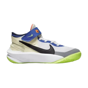 Nike Team Hustle D10 FlyEase GS 'Blanc Multi-Color' Blanc/Blanc/Orange Laser/Noir FB1395 101