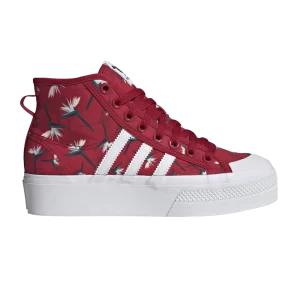 Baskets adidas Thebe Magugu x Wmns Nizza Platform Mid 'Birds of Paradise' Couleur rouge/Nuage blanc/Couleur noir GY9561