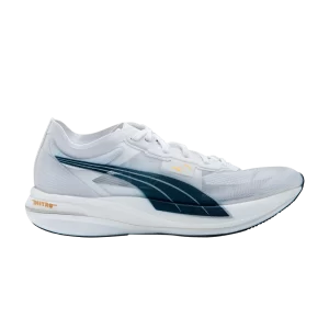 Puma Tracksmith x Wmns Deviate Nitro Elite Racer 'White Peacoat' Blanc/Picoate/Cloud Nimbus 377279 01