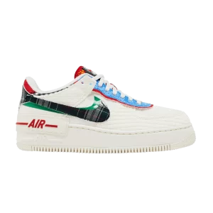 Nike Wmns Air Force 1 Shadow 'Multi-Matériau' Baskets Voile/Vert Classique/Bleu Université/Multicolore DZ5193 100