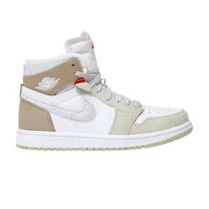 Femme Air Jordan 1 High Zoom Comfort 'Olive Aura' Blanc/Olive Aura/Kaki/Heather Gris CT0979 102
