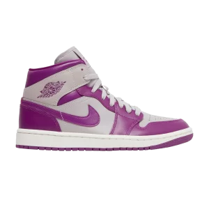 Femme Air Jordan 1 Mid 'Magenta' Baskets Violet/Gris clair/Blanc BQ6472 501