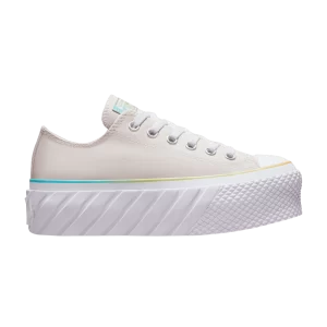 Converse Wmns Chuck Taylor All Star 2X Lift Platform Low 'Gradient' Baskets Pâle mastic/Blanc/Bleu Baltique A00559C