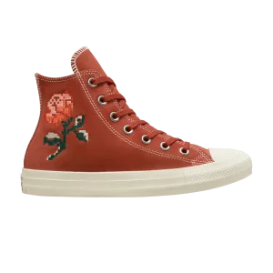 Converse Wmns Chuck Taylor All Star High 'Roses brodées' Baskets durables Orange/Aigrette/Trèfle de minuit A04297C