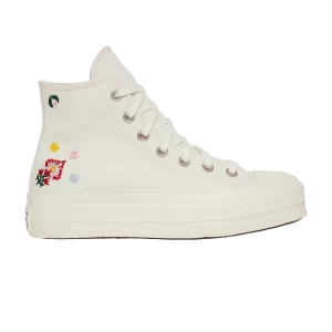 Converse Wmns Chuck Taylor All Star Lift Platform High 'Floral Broderie – Egret 'Sneakers Egret/Noir/Mousse rose A02198C