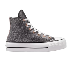 Converse Wmns Chuck Taylor All Star Lift Platform High 'Metallic Glitter' Baskets Noir/Cuivre/Blanc A01301C