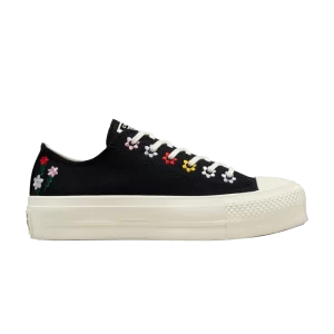 Converse Wmns Chuck Taylor All Star Lift Platform Low 'Floral Broderie' Baskets Noir/Multi/Aigrette A02566C