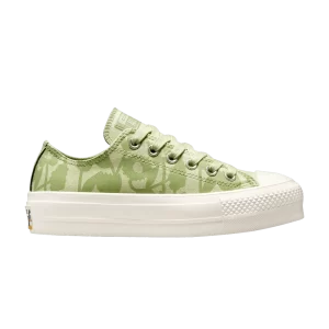 Converse Wmns Chuck Taylor All Star Lift Platform Low 'We Are Stronger Together' Baskets Olive Aura/Aigrette A01733C