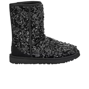 UGG Wmns Classic Short Chunky Baskets 'Sequin – Noir 'Noir 1130650 BLK