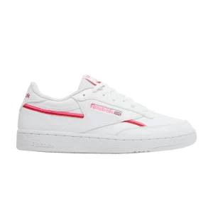 Reebok Wmns Club C 85 Vegan 'White Atomic Pink' Baskets Chaussures Blanc/Atomic Rose/Vector Rouge GZ3663