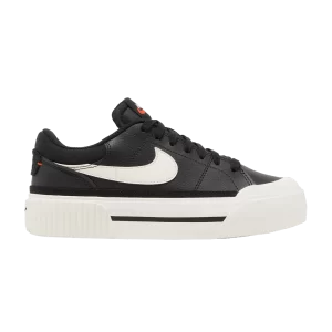 Nike Wmns Court Legacy Lift 'Black Sail' Baskets Noir/Blanc/Orange équipe/Voile DM7590 001
