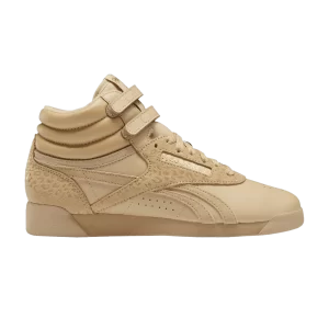Reebok Wmns Freestyle High 'Cheetah' Baskets Sahara/Sahara/Or métallisé GZ2243
