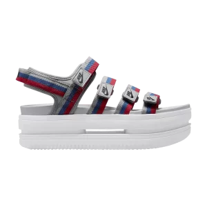 Nike Wmns Icon Classic Sandal 'Argent métallique Game Royal' Argent métallique/Game Royal/Rouge université/Noir DH0224 003