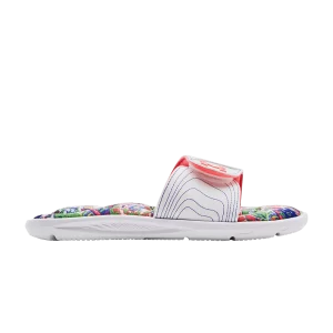 Under Armour Wmns Ignite 6 Graphic Footbed Slide 'White Blitz Red' Blanc/Blitz rouge 3023767 108