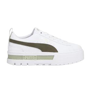 Puma Wmns Mayze 'White Dark Green Moss' Baskets Blanc/Vert foncé mousse 381983 09
