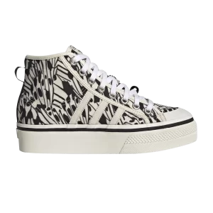 adidas Wmns Nizza Platform Mid 'Butterfly' Baskets Miracle Blanc/Blanc/Noir GY9424