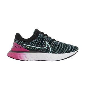 Nike Wmns React Infinity Run Flyknit 3 'Noir Rose Prime Dynamic Turquoise' Noir/Rose Prime/Sarcelle délavée/Turquoise dynamique DD3024 003