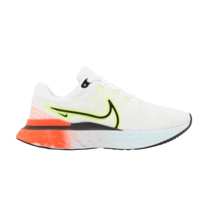 Nike Wmns React Infinity Run Flyknit 3 'White Volt' Blanc/Volt/Cramoisi brillant/Noir DX3351 100