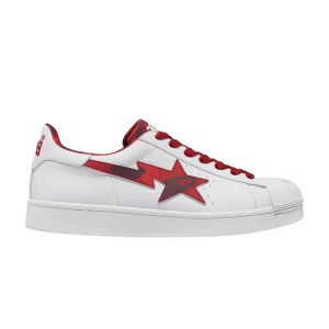 BAPE Wmns Skullsta 'White Red' Baskets Rouge 1J20291007 ROUGE