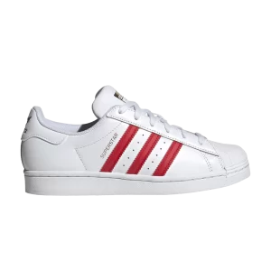 adidas Wmns Superstar 'White Better Scarlet' Baskets Nuage blanc/Meilleur écarlate/Or métallique HQ1903
