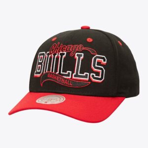 Mitchell & Ness Black Chicago Bulls Block Sweep Pro Casquette réglable Noir 1592578