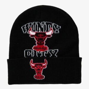 Mitchell & Ness Black Chicago Bulls Hardwood Classics Team Origins Bonnet en tricot à revers Noir 1593491