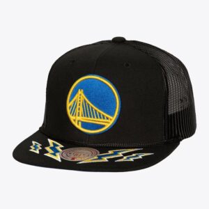 Casquette de baseball Mitchell & Ness noir Golden State Warriors Recharge Trucker Snapback Hat noir 1592947