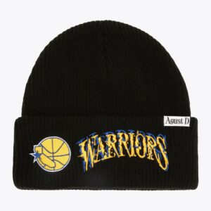 Bonnet en tricot à revers SUGA Glitch noir Golden State Warriors Mitchell & Ness noir 1593363
