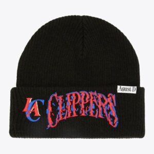Mitchell & Ness Black LA Clippers SUGA Glitch Bonnet en tricot à revers Noir 1593372