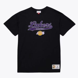 Mitchell & Ness Noir Los Angeles Lakers Vintage Logo Légendaire Slub T-Shirt Crème 1590855