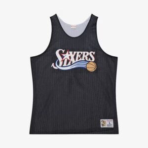 Mitchell & Ness Débardeur d'entraînement en maille avec logo vintage des Philadelphia 76ers noir noir 1591428