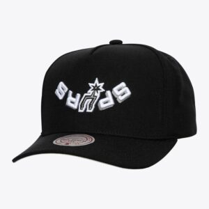 Mitchell & Ness Noir San Antonio Spurs Hardwood Classics Upside Pro Snapback Chapeau Noir 1592264