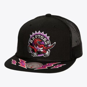 Mitchell & Ness Noir Toronto Raptors Hardwood Classics Recharge Trucker Snapback Chapeau Noir 1592912