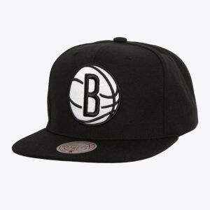 Casquette de baseball Mitchell & Ness noir blanc Brooklyn Nets Evergreen OG Snapback Hat noir 1592373